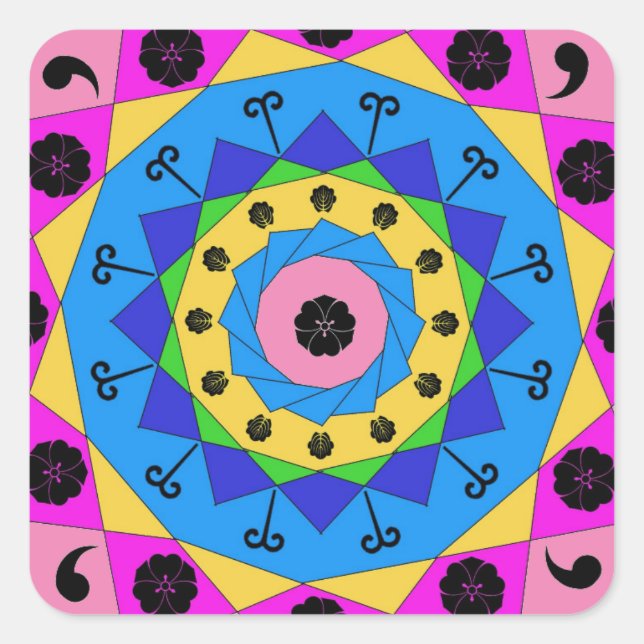 Mandala Square Sticker (Front)