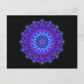 Mandala star in blue | black postcard (Front)