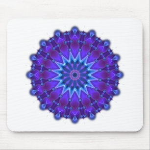 Mandala star in blue mouse pad