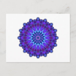Mandala star in blue postcard