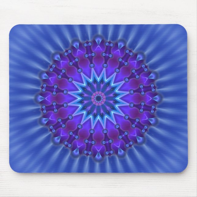 Mandala star in blue | royal flower mouse pad (Front)