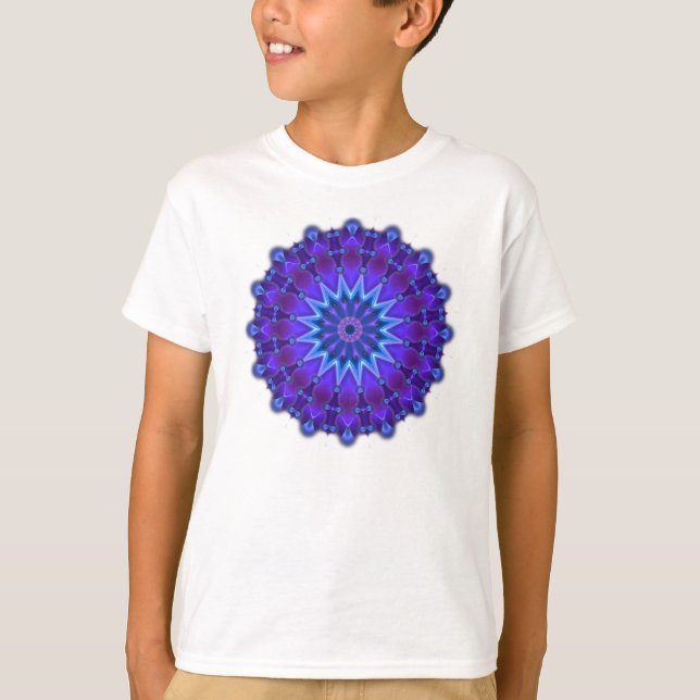 Mandala star in blue T-Shirt (Front)
