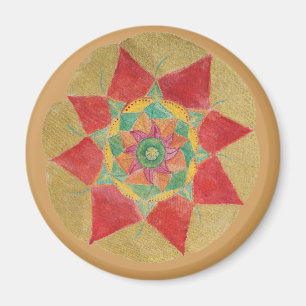 Mandala Star Sacré Géométrie Magnet rond