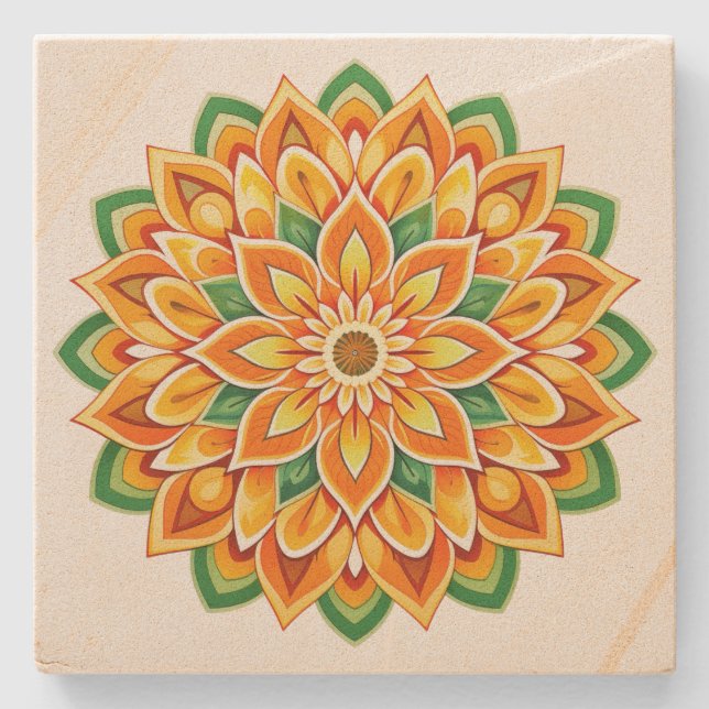 Mandala  stone coaster (Front)