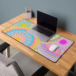Mandala superposé Rose Bleu Jaune Menthe Violet