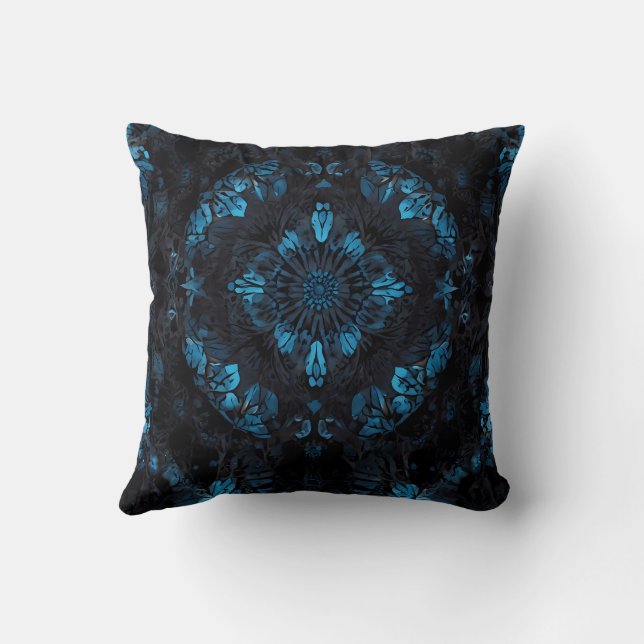 Mandala symmetrical kaleidoscopic pattern  throw pillow (Back)