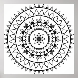 Mandala tattoo spiritual circle poster
