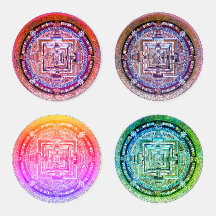 Mandala tibétain / Ensemble de Dessous de verre /