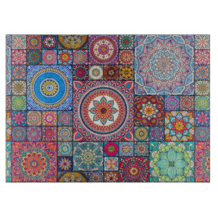 Mandala Tile Pattern Cutting Board