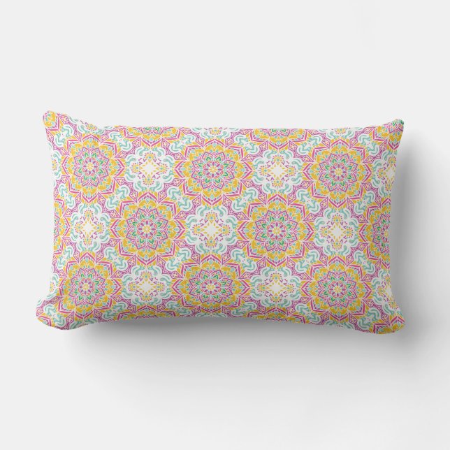 Mandala Tile Pattern Lumbar Pillow (Front)