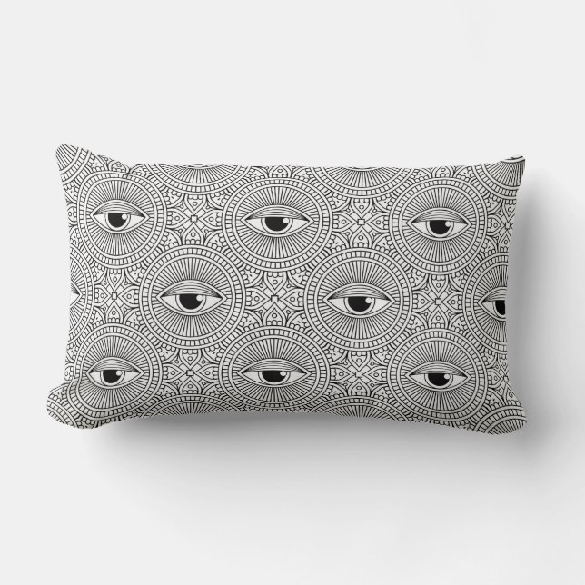 Mandala Tile Pattern Lumbar Pillow (Front)
