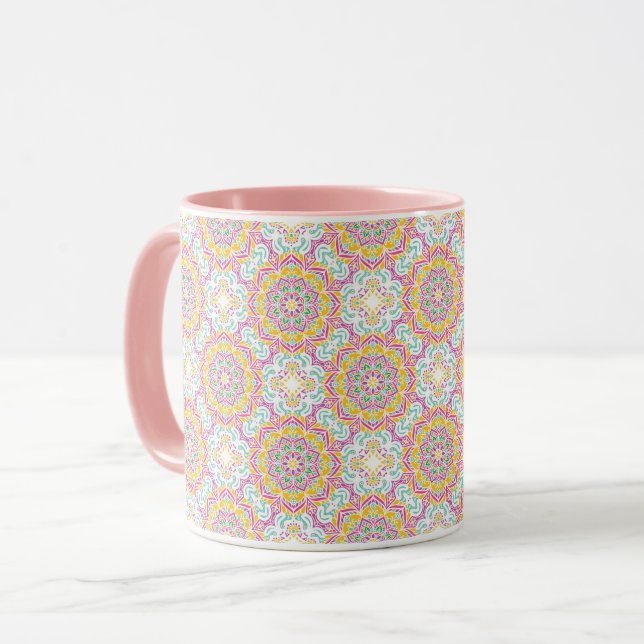 Mandala Tile Pattern Mug (Front Left)