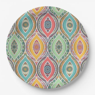 Mandala Tile Pattern Paper Plate