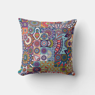 Mandala Tile Pattern Throw Pillow