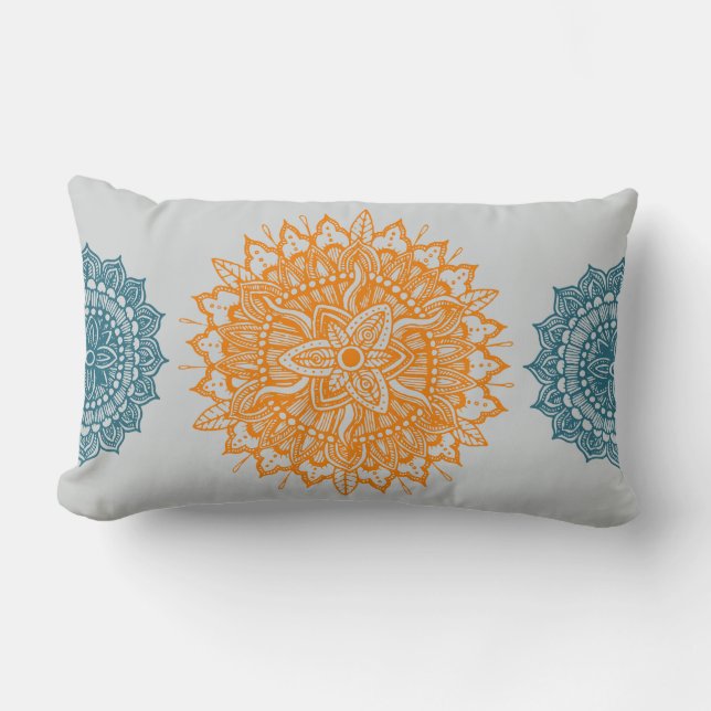 Mandala Tracery Ornament Lumbar Pillow (Front)