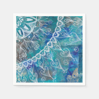 Mandala türkis und blau napkin