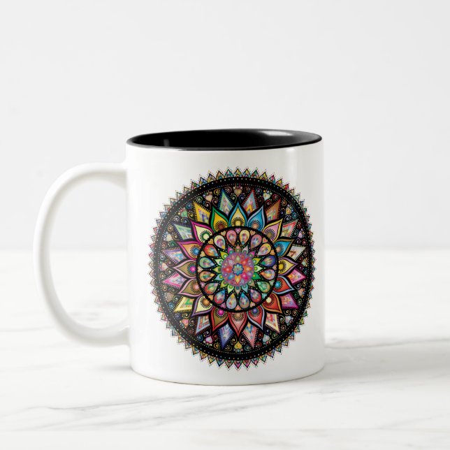 Mandala Two-Tone Coffee Mug (Left)