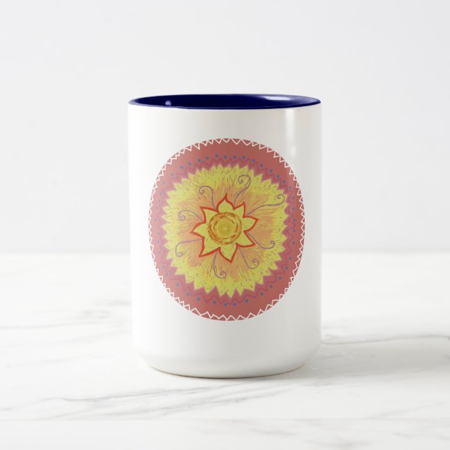 Mandala Two-Tone Coffee Mug (Center)