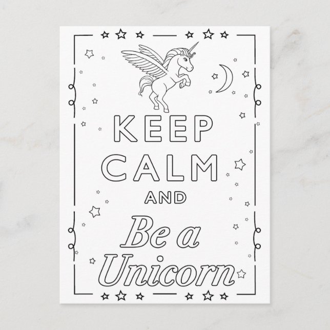 Mandala Unicorn Color Card (Front)