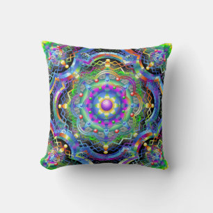 Mandala Universe Colours Throw Pillow