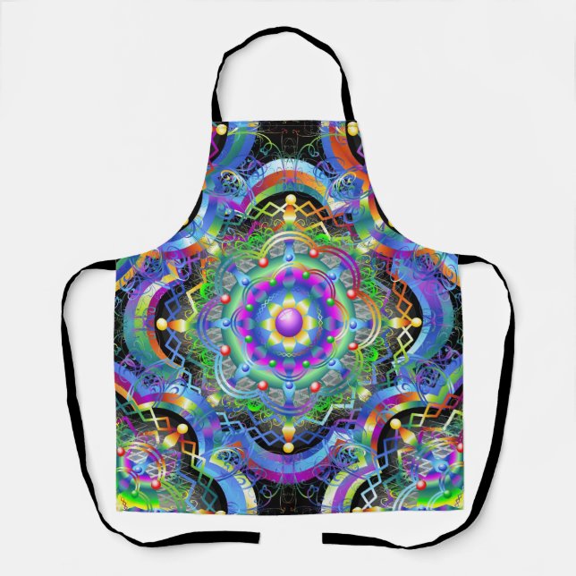 Mandala Universe Psychedelic Colours Apron (Front)