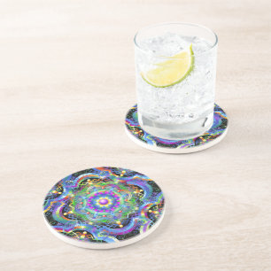 Mandala Universe Psychedelic Colours Coaster