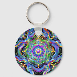 Mandala Universe Psychedelic Colours Keychain
