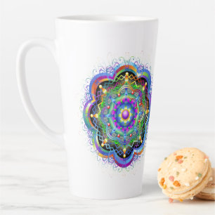 Mandala Universe Psychedelic Colours Latte Mug