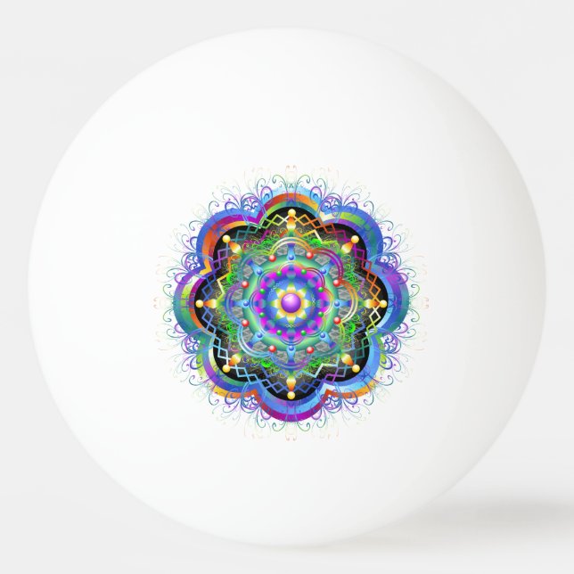 Mandala Universe Psychedelic Colours Ping Pong Ball (Front)