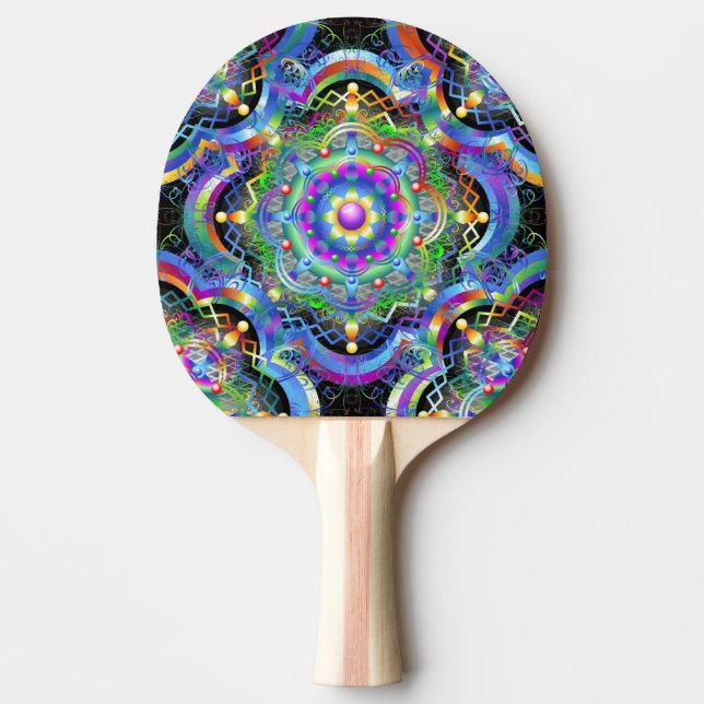 Mandala Universe Psychedelic Colours Ping Pong Paddle (Front)