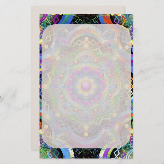 Mandala Universe Psychedelic Colours Stationery (Front/Back)