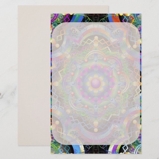 Mandala Universe Psychedelic Colours Stationery (Front/Back)
