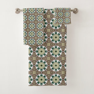 Mandala vert, blanc et marron