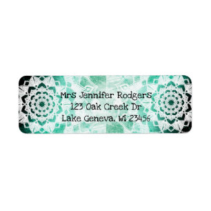 Mandala vert et blanc Abstrait