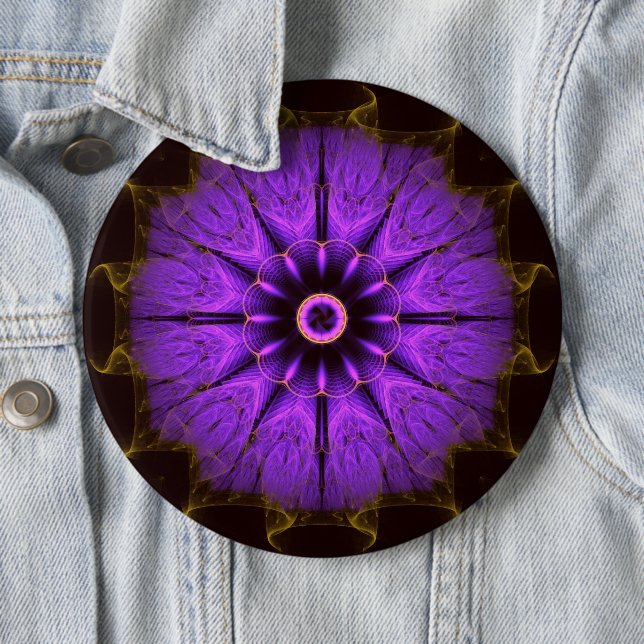 Mandala Violet 6 Inch Round Button (In Situ)