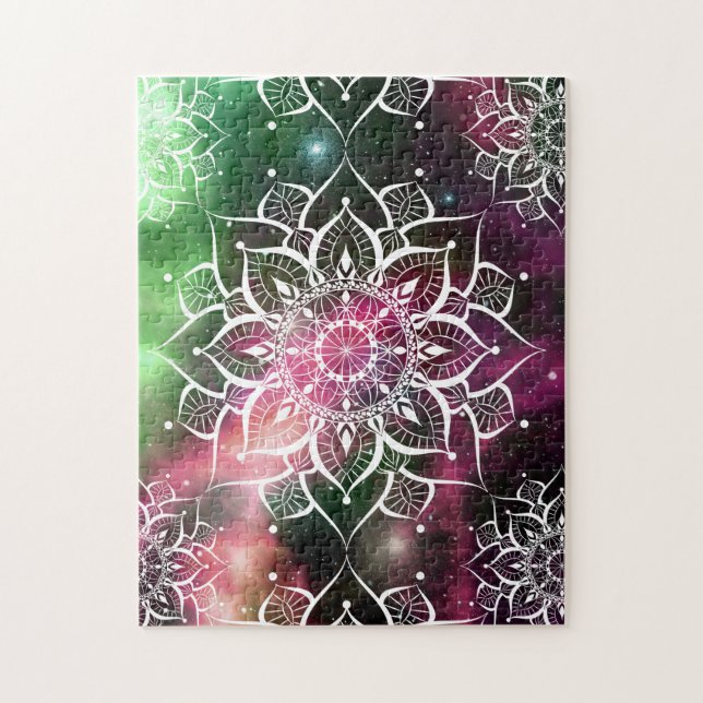 Mandala watercolor nebula yoga zen jigsaw puzzle (Vertical)