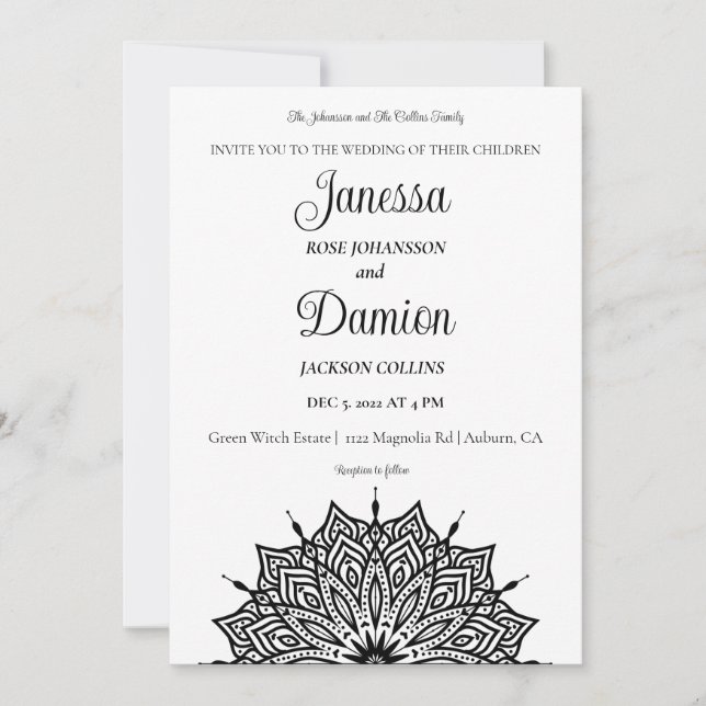 Mandala Wedding  Invitation (Front)