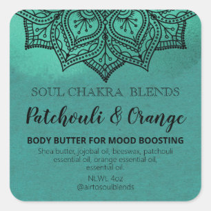 Mandala White Turquoise Mood Blend Étiquettes