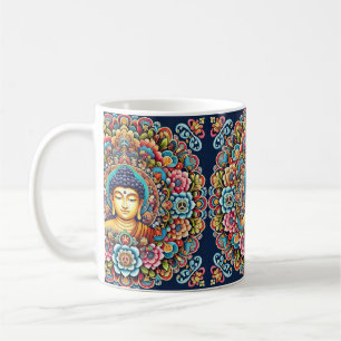 Mandala with buddha coffee mug