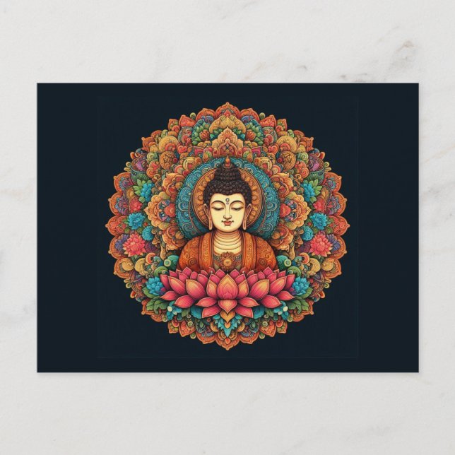 Mandala with buddha postcard (Front)