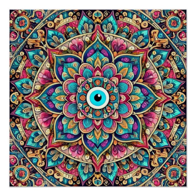 Mandala with evil eye poster (Front)