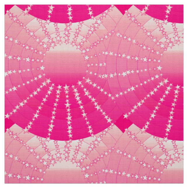 Mandala with Stars - pink & fuchsia satin gradient Fabric (Swatch)