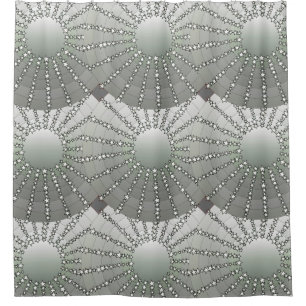 Mandala with Stars - silver grey satin gradient