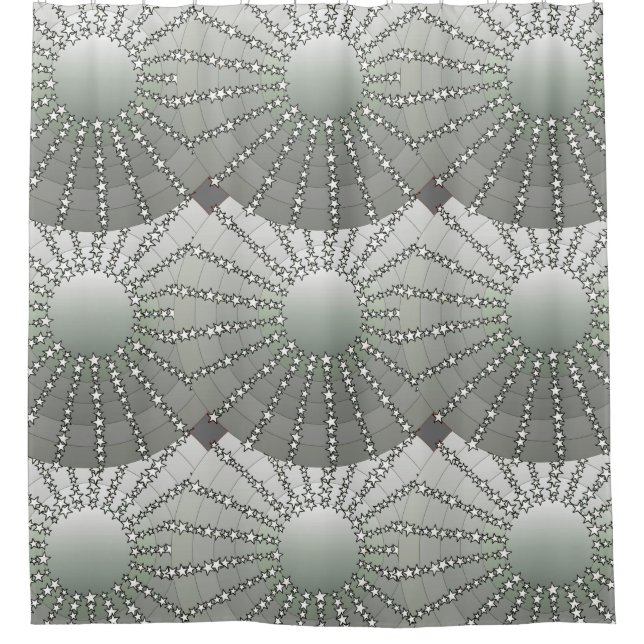 Mandala with Stars - silver grey satin gradient (Front)