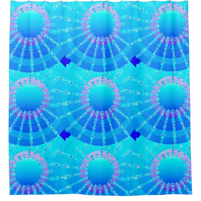 Mandala with Stars - turquoise satin gradient (Front)