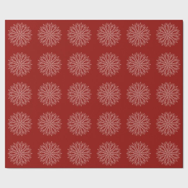 Mandala Wrapping Paper - Deep Red (Seam)
