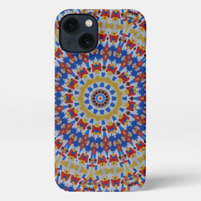 Mandala yellow blue iPhone case (Back)