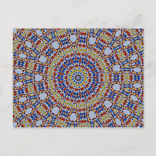 Mandala yellow blue postcard