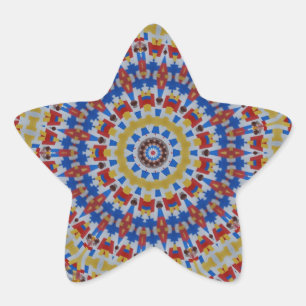 Mandala yellow blue star sticker