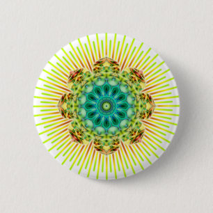 Mandala yellow green make your own background 2 inch round button